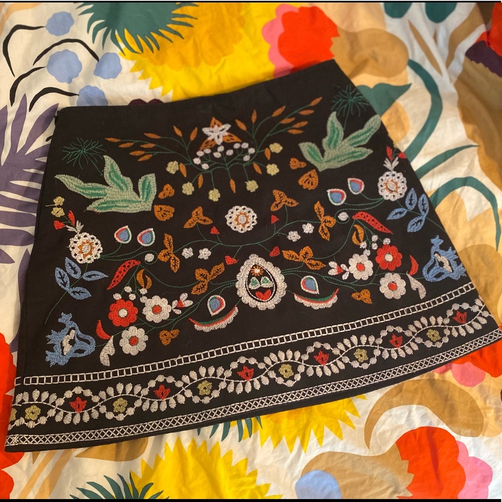 BBWM x Zara Embroidered Mini Skirt